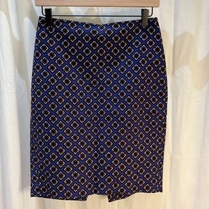 Express Women's Blue White & Black Geo Print Career Pencil Skirt Size 4 Small